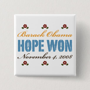 Macaron Carré 5 Cm Bouton Hope Won Obama