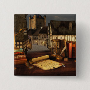 Macaron Carré 5 Cm Bouton Horizons anciens