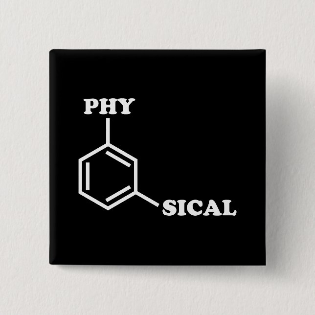 Macaron Carré 5 Cm Bouton Humour métaphysique (Devant)