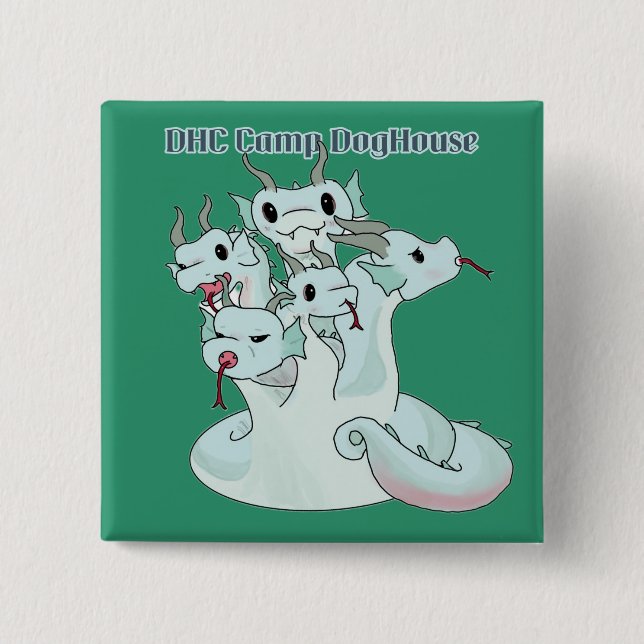 Macaron Carré 5 Cm Bouton Hydra Hustle (Devant)