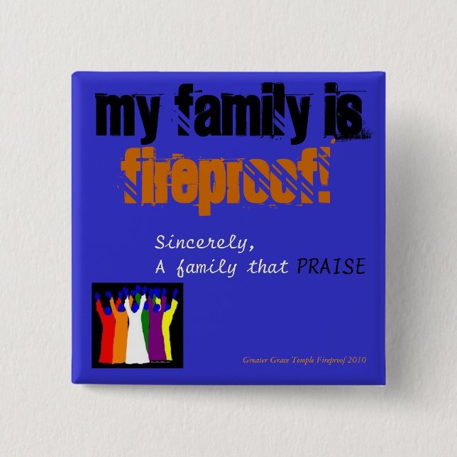 Macaron Carré 5 Cm Bouton ignifuge (Devant)