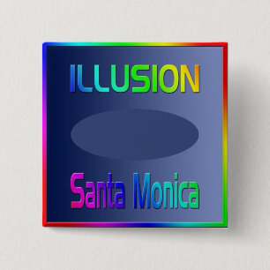 Macaron Carré 5 Cm Bouton "ILLUSION Père Noël Monica"!