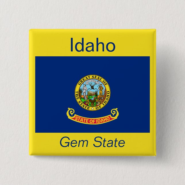 Macaron Carré 5 Cm Bouton Indicateur Idahoan (Devant)