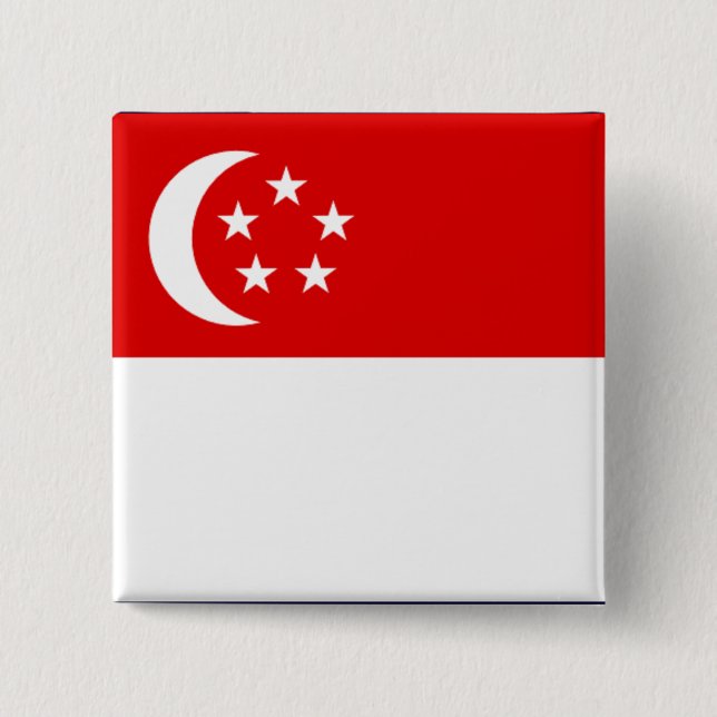 Macaron Carré 5 Cm Bouton indicateur Singapour/broche d'ordinateur po (Devant)