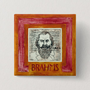 Macaron Carré 5 Cm Bouton/insigne de Brahms