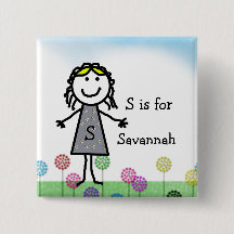 Bouton Insigne Nom de la fille de la petite fille