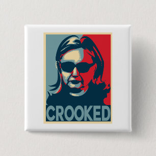 Macaron Carré 5 Cm Bouton/insigne TORDUS d'Anti-Hillary Clinton
