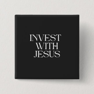 Macaron Carré 5 Cm Bouton Investir avec Jésus