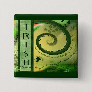 Macaron Carré 5 Cm Bouton IRLANDAIS de SHAMROCK