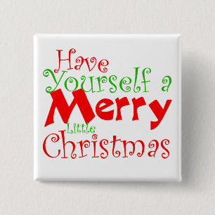Macaron Carré 5 Cm Bouton Joyeux Noël