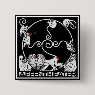 Macaron Carré 5 Cm Bouton : Jugendstil - Affentheater