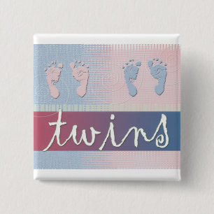 Macaron Carré 5 Cm Bouton jumeau de garçon et de fille