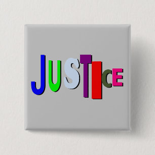 Macaron Carré 5 Cm Bouton Justice en couleur A Carré