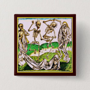 Macaron Carré 5 Cm Bouton La Danse Macabre