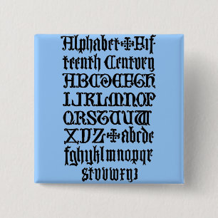 Macaron Carré 5 Cm Bouton Lettres gothiques