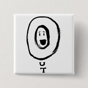 Macaron Carré 5 Cm Bouton LOL Out