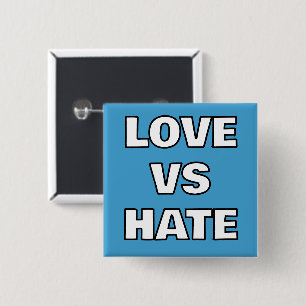 Macaron Carré 5 Cm Bouton Love Vs Hate Pin-On