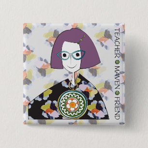 Macaron Carré 5 Cm Bouton Mah Jongg Maven