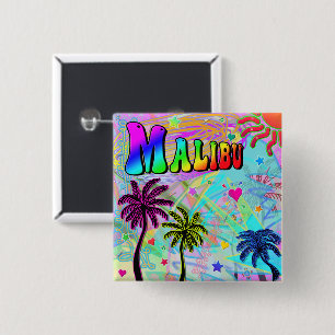 Macaron Carré 5 Cm Bouton Malibu Vivid Romance