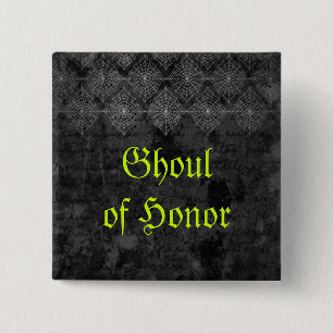 Macaron Carré 5 Cm Bouton Mariage Eerie Halloween