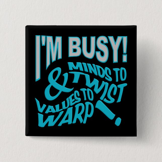 Macaron Carré 5 Cm Bouton Minds to Twist (Devant)