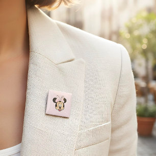 Macaron Carré 5 Cm Bouton Minine