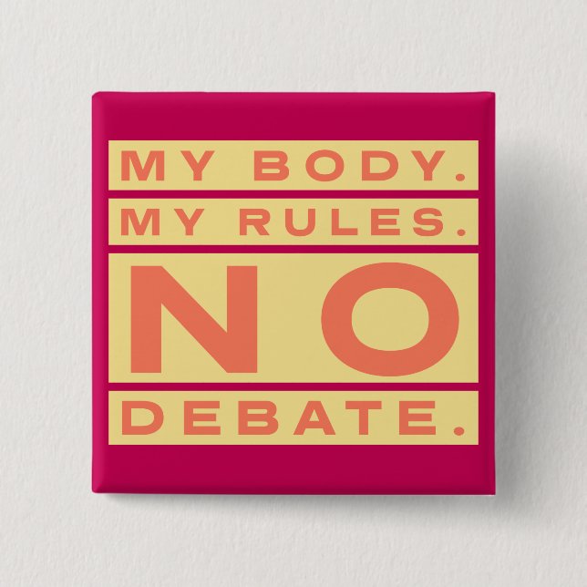 Macaron Carré 5 Cm Bouton Mon corps (Devant)