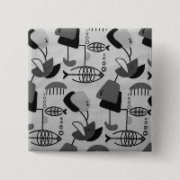 Bouton Motif atomique noir et blanc
