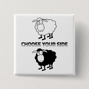 Macaron Carré 5 Cm Bouton Motivational Bouton noir et blanc