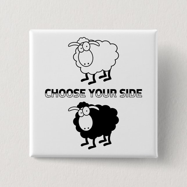 Macaron Carré 5 Cm Bouton Motivational Bouton noir et blanc (Devant)