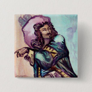 Macaron Carré 5 Cm Bouton Mousquetaire