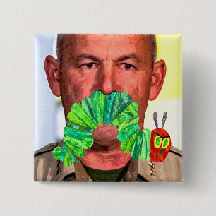 Macaron Carré 5 Cm Bouton Moustache en colère