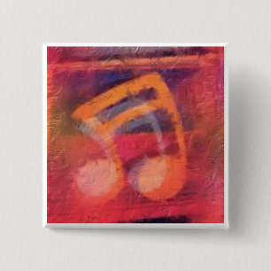 Macaron Carré 5 Cm Bouton Musique