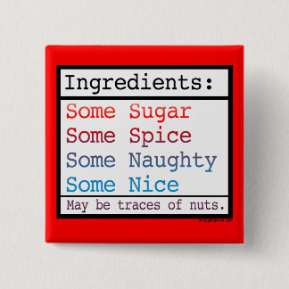 Macaron Carré 5 Cm Bouton Naughty et Nice