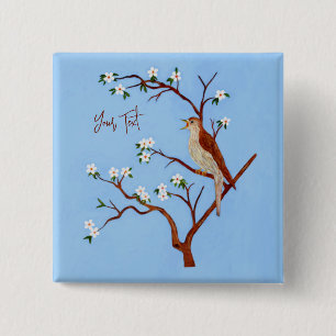 Macaron Carré 5 Cm Bouton Nightingale Avec Texte Personnalisable