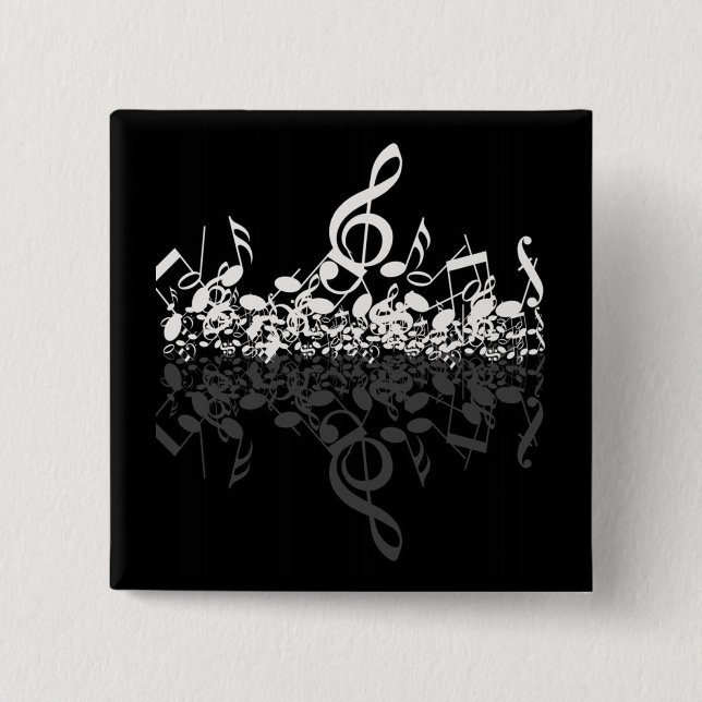 Macaron Carré 5 Cm Bouton Noir Arbre (Devant)