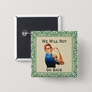 Macaron Carré 5 Cm Bouton Nous Ne Retournerons Pas