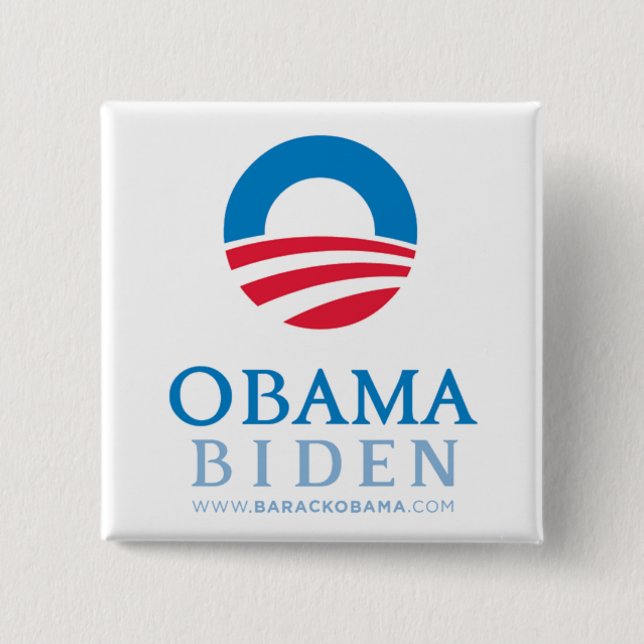 Macaron Carré 5 Cm Bouton Obama-Biden (Devant)