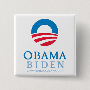 Macaron Carré 5 Cm Bouton Obama-Biden