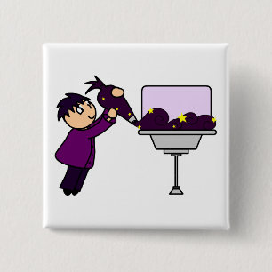 Macaron Carré 5 Cm Bouton ON de logo