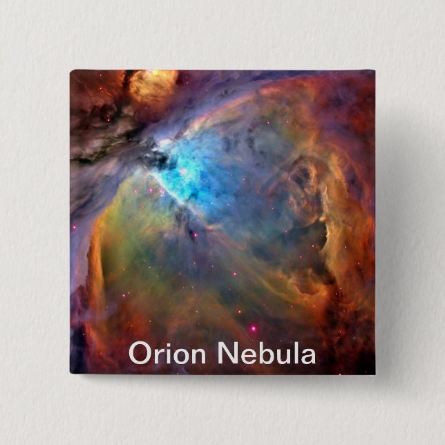 Macaron Carré 5 Cm Bouton Orion Nebula Space Galaxy (Devant)