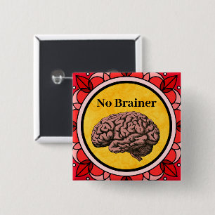 Macaron Carré 5 Cm Bouton Pas de cerveau