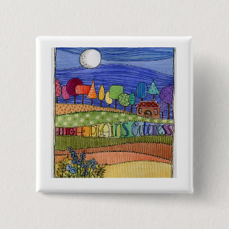 Macaron Carré 5 Cm Bouton Paysage