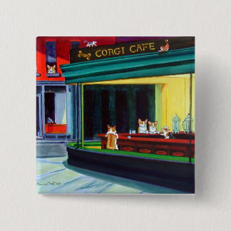 Macaron Carré 5 Cm Bouton Pembroke Welsh Corgi