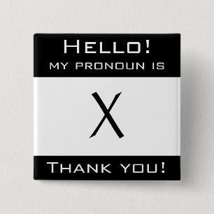Macaron Carré 5 Cm Bouton personnalisable de "mon pronom"