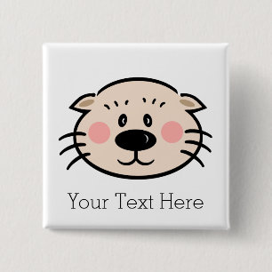 Macaron Carré 5 Cm Bouton personnalisable d'Ollie