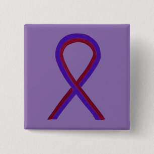 Macaron Carré 5 Cm Bouton personnalisé de sensibilisation au violet e