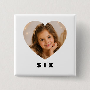 Macaron Carré 5 Cm Bouton personnalisé Fille 6 ans