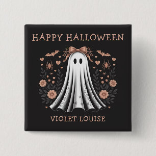 Macaron Carré 5 Cm Bouton personnalisé Halloween Ghost