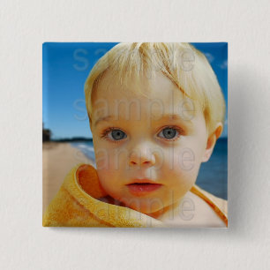 Macaron Carré 5 Cm Bouton Photo Anniversaire customisé